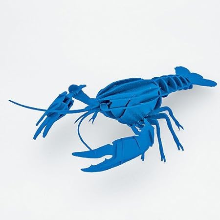 Amazon ペーパーパズル アメリカザリガニ 青 台座付 立体パズル おもちゃ