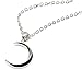 Linana Women's Silver Moon Pendant Necklace First Quarter + Gift Bag