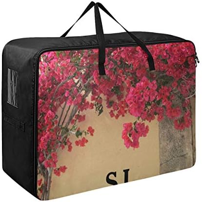 Morita 布団収納袋 布団収納ケース 布団 収納 袋 毛布 収納ケース ふとん収納袋 布団収納袋 おしゃれ 羽毛布団収納袋 衣類収納袋 押入れ収納袋 イニシャルが付いている赤いブーゲンビリア 花 Tarunniketanpublicschool Com