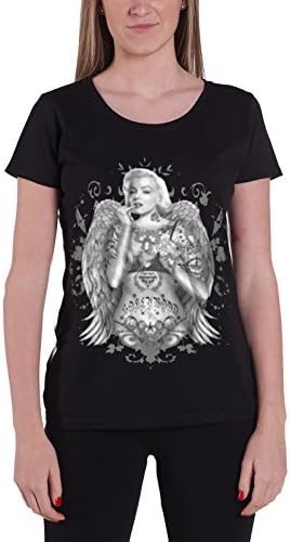 Marylin Monroe T Shirt Floral Girl new Official Womens Junior Fit Black
