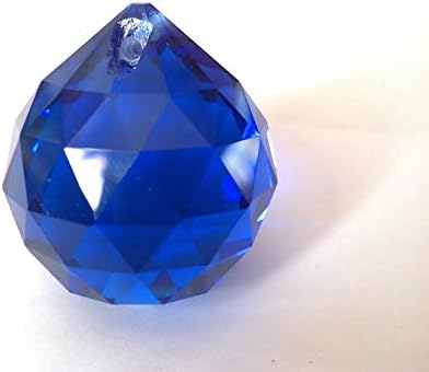 30mm Dark Cobalt Blue Faceted Crystal Ball Chandelier for Formal Event