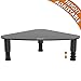 Tempered Glass Computer Monitor Riser | Triangle Save Space Desktop Corner Stand for Computer Monitor & Laptop Black HD01B-003thumb 1