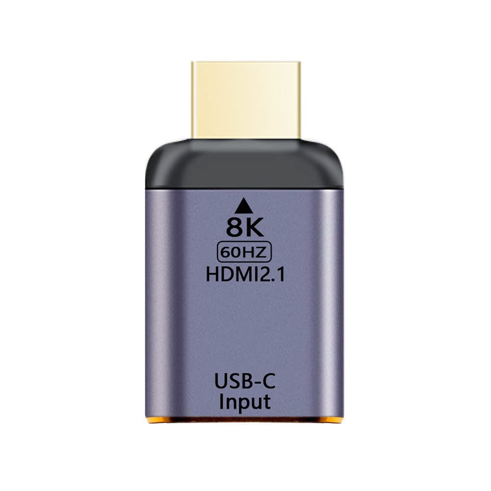 NFHK USB-C Type C Female Source to HDMI Sink HDTV Adapter 8K@60hz 4K@120hz for Tablet & Phone & Laptop