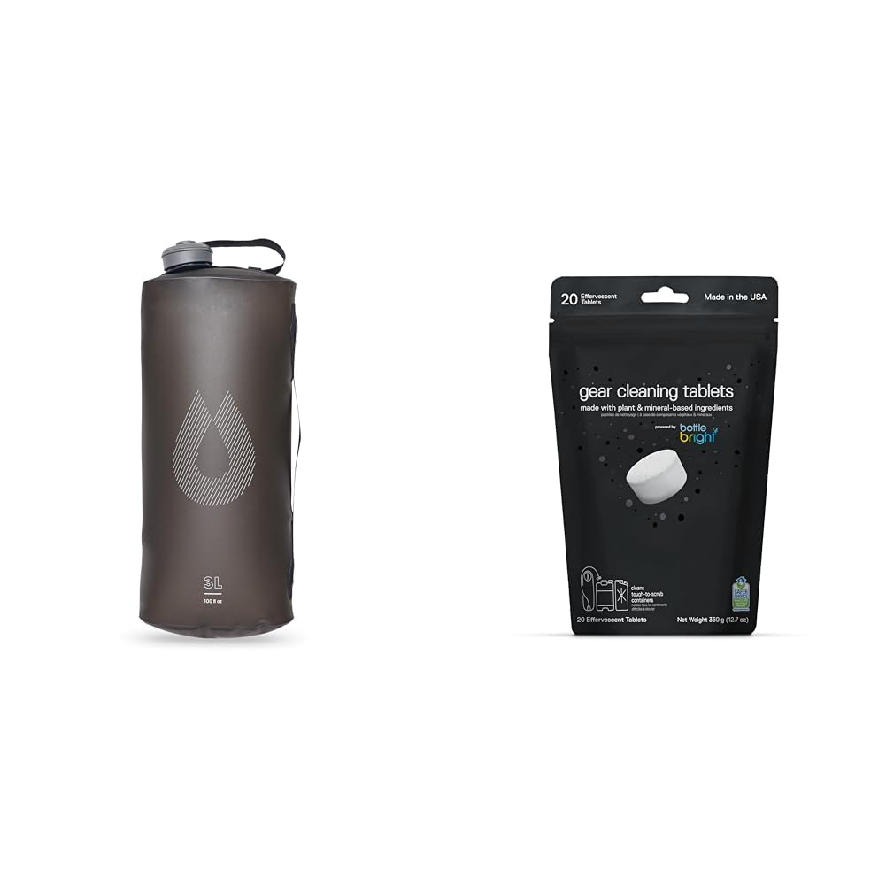 HydraPak Seeker 3L Mammoth Grey + Gear Cleaning Tablets (20 Count) Image