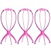 Dansee Wig Stand Folding Stand for All Wigs and Hats,Collapsible Holder and Dryer for Wigs Hats and Caps 3Pcs Packed(pink)