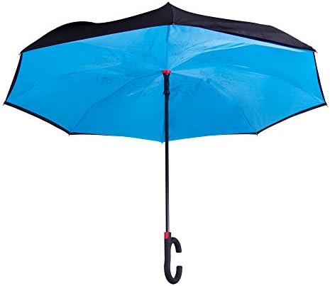 Inverted umbrella automatic - hides wet surface on closing and stands its own