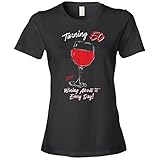 50th Birthday Gifts for Her, Vintage, 50 Wine Glass, Black, Large