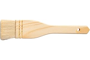 Uonlytech Small Wood Handle Pastry Brush Natural Wool Bristles BBQ Basting Brush for Cooking and Baking
