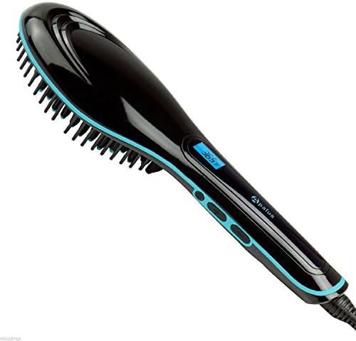 Apalus Brush Hair Straightener Instant Magic Silky Straight Hair Styling Black