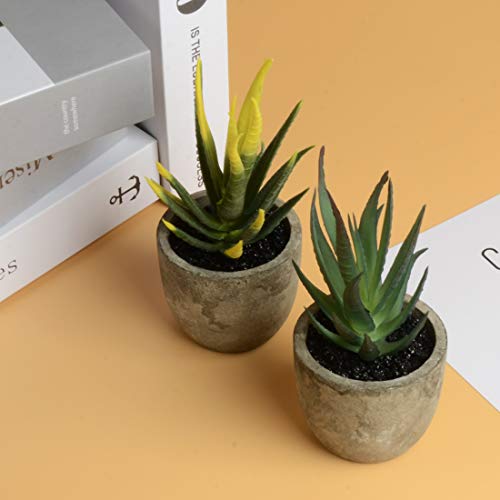 image for HappyHapi 6 Pcs Assorted Potted Artificial Succulent Plants Decorative