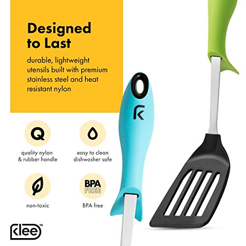 Klee 6-Piece Colorful Nylon Kitchen Utensil Set with Stand