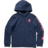 Carhartt Little Big Girls, Toddler Knit Long Sleeve Hoodedneck Sweatshirt, Dark Denim, Little Kid size 6. US