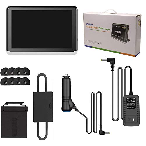 Android Headrest DVD Player Tablet Car Back Seat Video TV Monitor for Kids 10.1 inch, 1080P HD Touch Screen, Support WiFi Bluetooth FM Netflix Syn Screen Phone Mirroring HDMI Out 4500mAh Battery