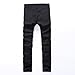 Leward Men's Slim Fit Black Stretch Destroyed Ripped Skinny Denim Jeans (30, Black)
