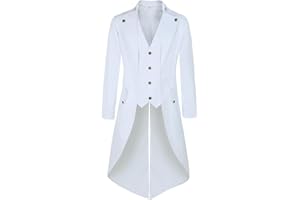 MOFOVELY Mens Pirate Coat Steampunk Jacket Tailcoat Renaissance Jacket Halloween Hatter Costume