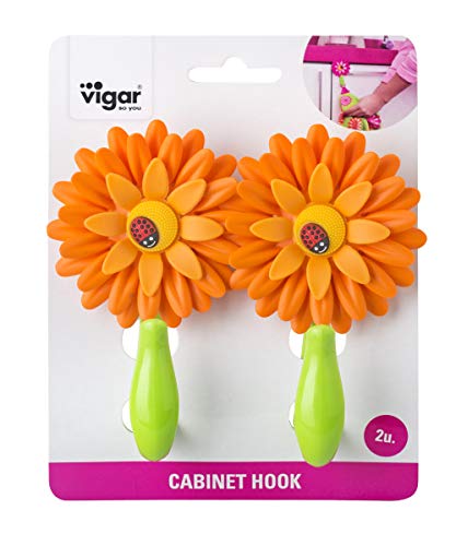 Vigar Wardrobe Hook, Orange, 8 x 5 x 12.5 cm, 2 Pieces