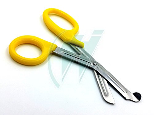 PARAMEDIC UTILITY NEON YELLOW BANDAGE FIRST AID TRAUMA EMT EMS SHEARS SCISSORS 7.25 INCH STAINLESS STEEL ( HTI BRAND)