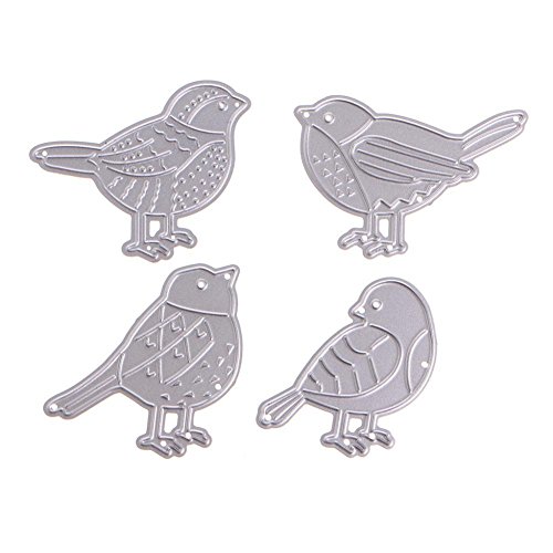 LIYUDL 4PC Birds Metal Cutting Dies Stencil Scrapbook Album Paper Card Craft Embossing DIY