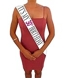 “It’s My 30th Birthday” White and Pink Glitter Satin Sash – Happy 30th Birthday Party Supplies, Ideas and Decorations- Funny Birthday