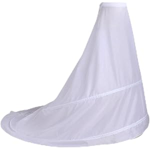 KRYTJACZ Train Crinoline, Double Hoop Adjustable Waist 33.88 X 56.34 Inch for Wedding Ceremony Formal Evening Bridal Photosho