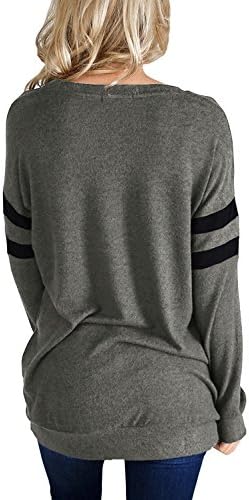 Miusolo Womens Casual Lightweight Color Block Long Sleeve Sweatshirt Tunic Tops
