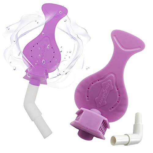 SNAWOP Dental Bite Blocks 2PCS Silicone Mouth Prop Saliva Ejector Shield with HVE Suction Tube