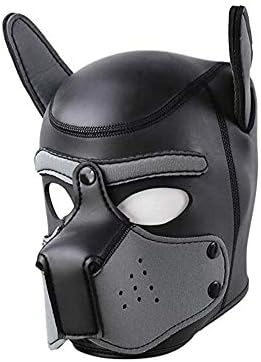 Neoprene Puppy Hood Full Face Animal Mask for Halloween Novelty Cosplay Costume Party Props-Dog Head Masks