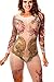 The victory of cupid Womens Flesh-Colored Body Painting Siamese Tight Stockings Tights Bodystocking