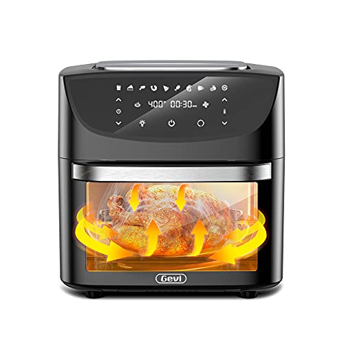 Gevi Air Fryer Oven, 6 Slice Rotisserie Dehydrator Toaster Oven Combo,10in1 Countertop Oven