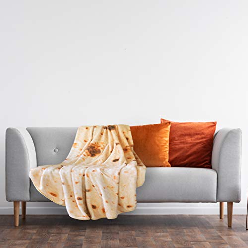 Burrito Blanket, Realistic Double Sided Tortilla Taco Throw Blanket