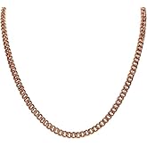 SUNYARAN Pure Copper Cuban Link Chain Necklace Heavy Solid Copper Statement Jewelry Set Gift for Women & Men (16-26 inch Size)