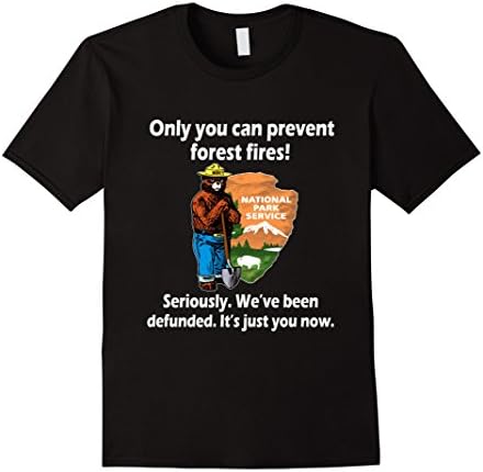 Mens Resist Bear Only You Can Prevent Forest Fires Defunded Shirt Large Black