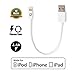 CreatePros Apple Certified Short Lightning to USB Cable for iPhone, iPad and iPod - 7.5 Inches (19 Centimeters) - White