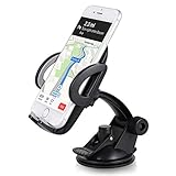 Amoner Car Phone Holder, Windshield Dashboard Cell Phone Holder Mount for Car with Strong Suction Cup for iPhone X 8 7 Se 6S 6 5S Samsung Galaxy S9 S8 S7 S6 HTC Nokia LG BlackBerry and More