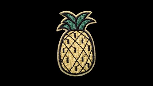 2 pieces PINEAPPLE Iron On Patch Fabric Applique Fruit Food Motif Children Ananas Decal 2.4 x 1.5 inches (6 x 3.8 cm)