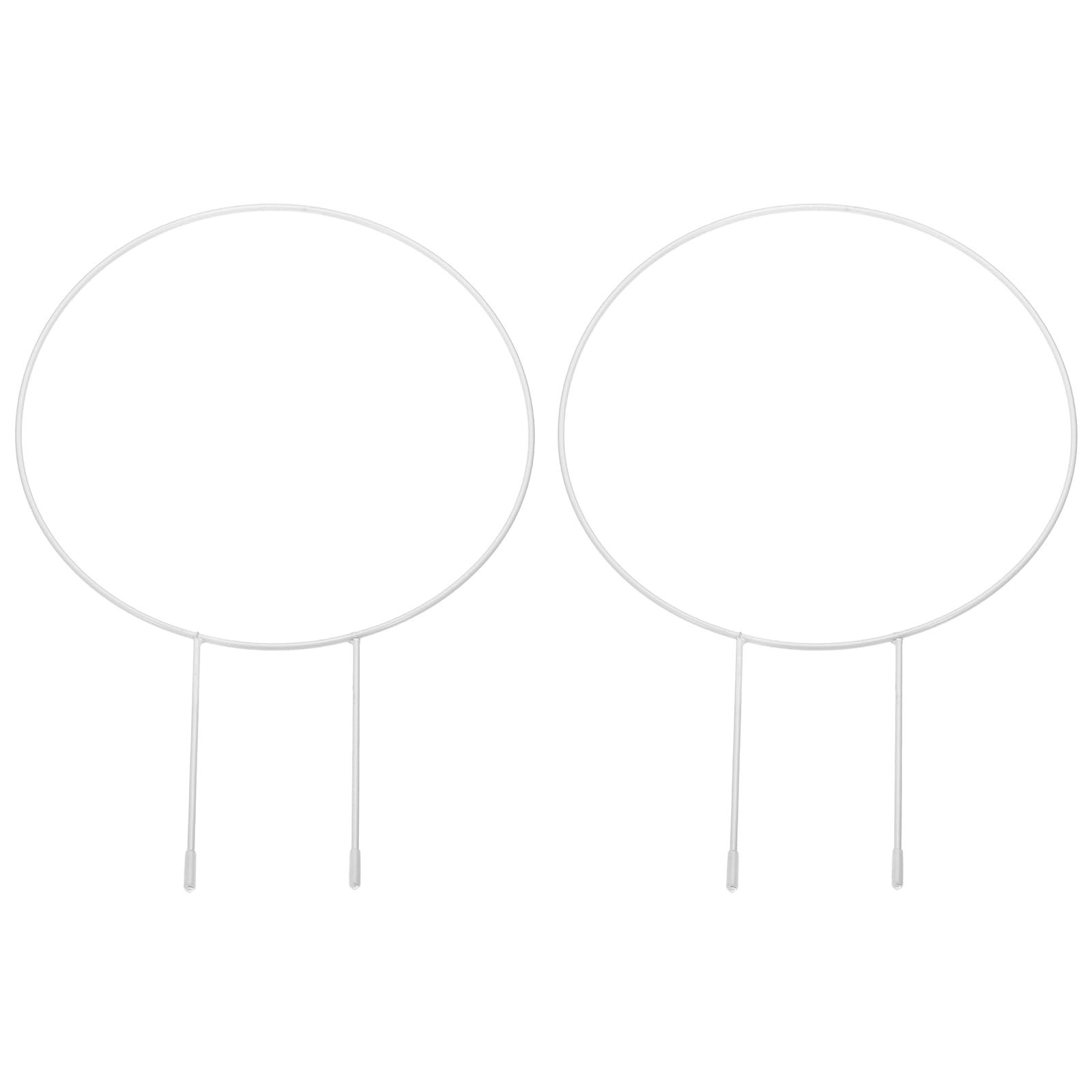 PATIKIL 13.4 x 9.1Inch Circle Metal Plant Trellis, 2 Pcs Plants Climbing Holder Rack Vine Stem Support Wire Closed for Indoor Potted Climbing Plants, White