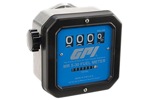 GPI 126300-04 MR 5-30 Series Mechanical Fuel Meter, Aluminum, MR 5-30-L8N, 19 to 114 LPM, 50 PSI