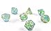 Polyhedral Gaming Dice Complete Sets of 7-Die Dice - D4 D6 D8 D10 D12 D20 & Percentile Dice – Great for Tabletop, Roleyplaying & DnD Games, Math & MTG (Blue/Green)