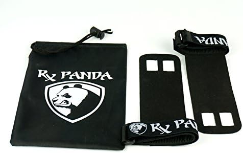Gymnastics Hand Grips Cross-Fit Extra Durable Synthetic Leather by Rx Panda (Black, Medium)