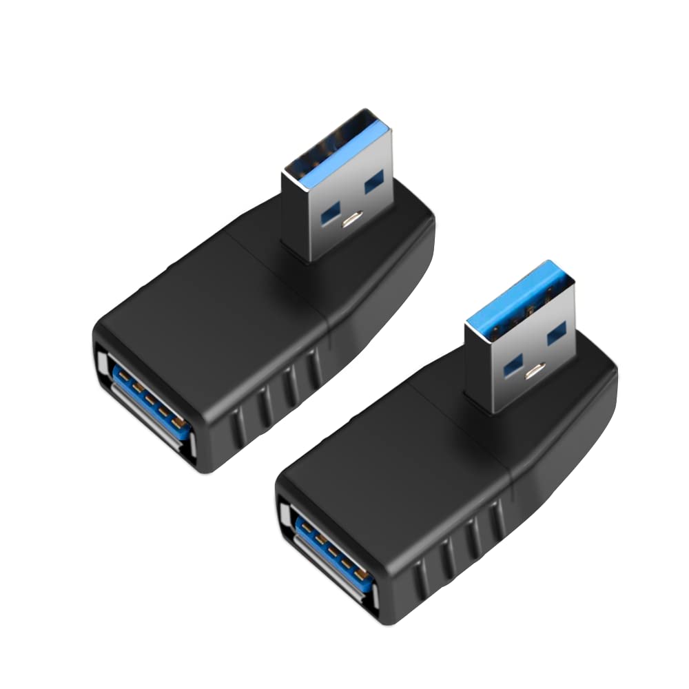 Photo 1 of Oxsubor USB 3.0 Adapter 90 Degree Male to Female Coupler Connector Plug Left Angle and Right Angle