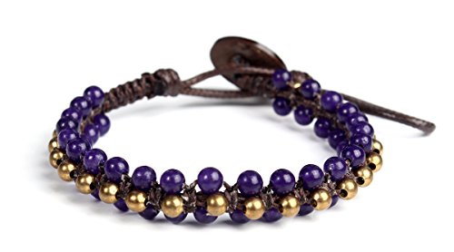Lannaclothesdesign womens beaded stone and brass bracel…