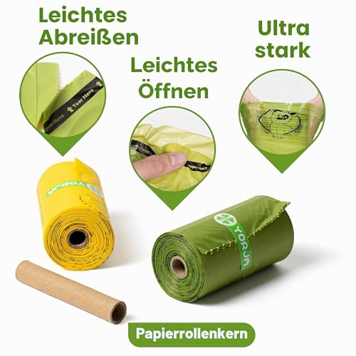 Yorja Dog Poop Bags Biodegradable Poop Bags for Dogs, Leak-Proof, Extra Large, Thick and Strong, 720 Pieces/360 Pieces/510 Pieces with Bag Dispenser