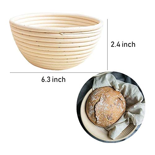 2 Pack Sourdough Proofing Baskets Set 6 Inch Dough Proofing Rising