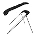 MSC 3 Bow 4 Bow Bimini Top Boat Cover with Rear Support Pole and Storage Boot(Black, 4 Bow 8'L x 54