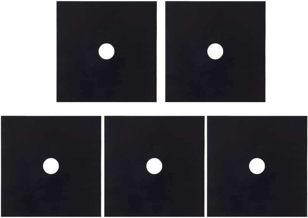 BESPORTBLE 5pcs Practical Stove Burner Covers Gas Range Protector Reusable Hob Stovetop Liners Clean Mat Pad for Kitchen Use