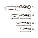 Threemart High Strength Fishing Ball Bearing Swivel with Coastlock Snap,100% Copper Stainless Steel with Nickle Coated (#0+0|Test 26Lb|Total Length: 1-1/16