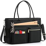 Laptop Bag For Women 15.6 Inch Canvas Laptop Tote Bag, Large Capacity Work Bag With Clutch Purse, Computer Bag Office Business Briefcase, Casual Handbag For Travel College Teacher School