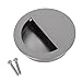 RDEXP 2.76 Inch Stainless Steel Round Cupboard Closet Flush Recessed Knob Pull with 2 Screws