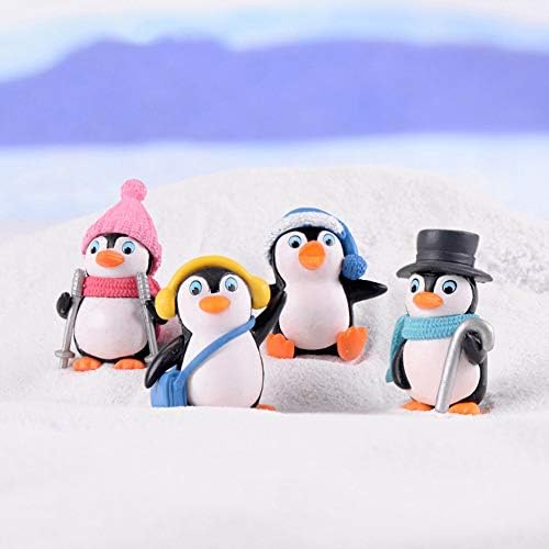 ybbghio Resin Polar Bear Shape Animal Figurine Toy, DIY Miniature Fairy Garden Plant Decor 3Pcs 3pcs (Winter Penguin)