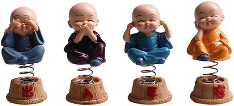 Four Cute Kongfu Monk Toy for Car Interior Display Dashboard Ornament,for Kid Children Room Decoration,Sitting Room,Gift